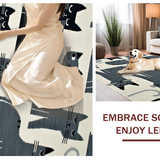 Ultra Soft Area Rug, Non Slip, Stain Resistant, Washable Area Rugs for Living Room, Bedroom, Charming Cartoon Cat Silhouette(Gray)