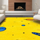 Ultra Soft Area Rug, Non Slip, Stain Resistant, Washable Area Rugs for Living Room, Bedroom, Astronaut Adventure Dynamic Aesthetic(Yellow)