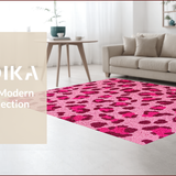 Ultra Soft Area Rug, Non Slip, Stain Resistant, Washable Area Rugs for Living Room, Bedroom, Leopard Print Washable(Pink)