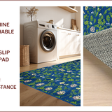 Ultra Soft Area Rug, Non Slip, Stain Resistant, Washable Area Rugs for Living Room, Bedroom, Vibrant Earthy Tones Geometric Layout(Blue)