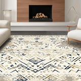 Artistic Off White Curvilinear Design(Beige)