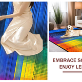 Ultra Soft Area Rug, Non Slip, Stain Resistant, Washable Area Rugs for Living Room, Bedroom, Vibrant Rainbow Swirl Motif(Blue)