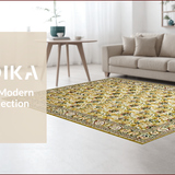 Ultra Soft Area Rug, Non Slip, Stain Resistant, Washable Area Rugs for Living Room, Bedroom, Rustic Earthy Floral Aesthetics(Beige)