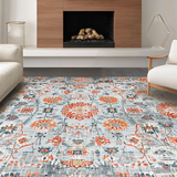 Ultra Soft Area Rug, Non Slip, Stain Resistant, Washable Area Rugs for Living Room, Bedroom, Vibrant Boho Abstract Theme(Gray)