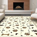 Ultra Soft Area Rug, Non Slip, Stain Resistant, Washable Area Rugs for Living Room, Bedroom, Artistic Subtle Paw Print Elegance(Beige)