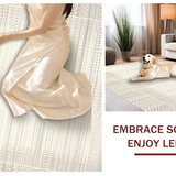 Ultra Soft Area Rug, Non Slip, Stain Resistant, Washable Area Rugs for Living Room, Bedroom, Luxurious Creamy Shag Pattern(Beige)