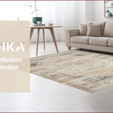 Ultra Soft Area Rug, Non Slip, Stain Resistant, Washable Area Rugs for Living Room, Bedroom, Rustic Distressed Diamond Motif(Beige)