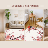 Ultra Soft Area Rug, Non Slip, Stain Resistant, Washable Area Rugs for Living Room, Bedroom, Transitional Abstract Floral Statement(Pink)