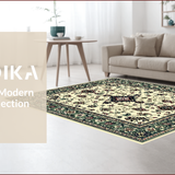 Ultra Soft Area Rug, Non Slip, Stain Resistant, Washable Area Rugs for Living Room, Bedroom, Distressed Vintage Neutral Living Room Area Rug(Ivory)