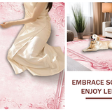 Ultra Soft Area Rug, Non Slip, Stain Resistant, Washable Area Rugs for Living Room, Bedroom, Preppy Ribbon Scallop Rug with Artistic Bow Elements and Graceful Lines(Pink)