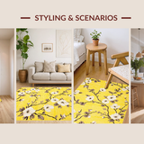 Ultra Soft Area Rug, Non Slip, Stain Resistant, Washable Area Rugs for Living Room, Bedroom, Warm Elegant Outdoor Aesthetic(Yellow)