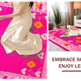 Charming Pink and White Textile Print(Pink)