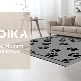 Ultra Soft Area Rug, Non Slip, Stain Resistant, Washable Area Rugs for Living Room, Bedroom, Vibrant Charcoal Pet-Themed Decor(Gray)