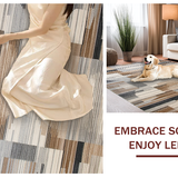 Ultra Soft Area Rug, Non Slip, Stain Resistant, Washable Area Rugs for Living Room, Bedroom, Sophisticated Soft Textured Waves(Brown)