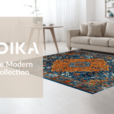 Ultra Soft Area Rug, Non Slip, Stain Resistant, Washable Area Rugs for Living Room, Bedroom, Classic Earthy Medallion Elegance(Orange)