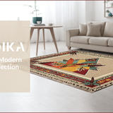 Ultra Soft Area Rug, Non Slip, Stain Resistant, Washable Area Rugs for Living Room, Bedroom, Natural Fishing Cabin Non-Slip Accent Rug(Beige)