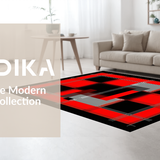 Ultra Soft Area Rug, Non Slip, Stain Resistant, Washable Area Rugs for Living Room, Bedroom, Vibrant Geometric Music Icons(Red)