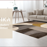 Ultra Soft Area Rug, Non Slip, Stain Resistant, Washable Area Rugs for Living Room, Bedroom, Contemporary Fluid Circle Aesthetic(Gray)