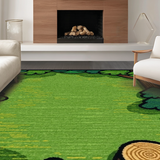 Ultra Soft Area Rug, Non Slip, Stain Resistant, Washable Area Rugs for Living Room, Bedroom, Colorful Woodland Creature Design(Green)