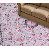 Ultra Soft Area Rug, Non Slip, Stain Resistant, Washable Area Rugs for Living Room, Bedroom, Whimsical Pastel Floral Aesthetic(Blue)