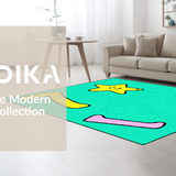 Ultra Soft Area Rug, Non Slip, Stain Resistant, Washable Area Rugs for Living Room, Bedroom, Joyful Color Splash Learning Mat(Blue)