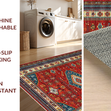 Ultra Soft Area Rug, Non Slip, Stain Resistant, Washable Area Rugs for Living Room, Bedroom, Artistic Jute Textured Pattern(Red)