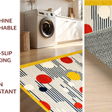 Ultra Soft Area Rug, Non Slip, Stain Resistant, Washable Area Rugs for Living Room, Bedroom, Whimsical Multi-Colored Polka Dot Delight(Yellow)