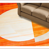 Ultra Soft Area Rug, Non Slip, Stain Resistant, Washable Area Rugs for Living Room, Bedroom, Abstract Earthy Tones Geometry(Orange)