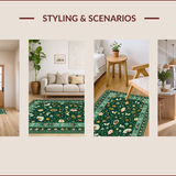 Ultra Soft Area Rug, Non Slip, Stain Resistant, Washable Area Rugs for Living Room, Bedroom, Forest Green Tiled Aesthetic(Green)