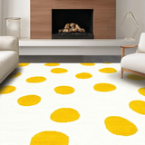 Ultra Soft Area Rug, Non Slip, Stain Resistant, Washable Area Rugs for Living Room, Bedroom, Cute Cheerful Modern Illustration(Yellow)
