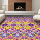 Ultra Soft Area Rug, Non Slip, Stain Resistant, Washable Area Rugs for Living Room, Bedroom, Whimsical Multi-Hued Geometric Style(Yellow)