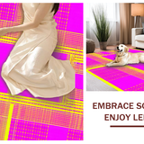 Ultra Soft Area Rug, Non Slip, Stain Resistant, Washable Area Rugs for Living Room, Bedroom, Eclectic Bold Geometric Styles(Pink)