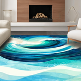 Ultra Soft Area Rug, Non Slip, Stain Resistant, Washable Area Rugs for Living Room, Bedroom, Serene Oceanic Flow Design(Blue)