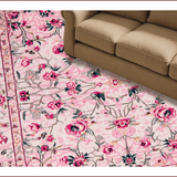 Ultra Soft Area Rug, Non Slip, Stain Resistant, Washable Area Rugs for Living Room, Bedroom, Charming Pastel Floral Elegance(Pink)