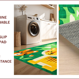 Ultra Soft Area Rug, Non Slip, Stain Resistant, Washable Area Rugs for Living Room, Bedroom, Vibrant Jungle Animal Aesthetic(Green)