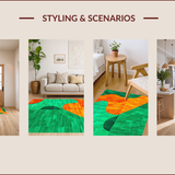 Ultra Soft Area Rug, Non Slip, Stain Resistant, Washable Area Rugs for Living Room, Bedroom, Modern Abstract Faux Wool(Green)