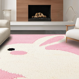 Ultra Soft Area Rug, Non Slip, Stain Resistant, Washable Area Rugs for Living Room, Bedroom, Sunny Floral Spring Celebration(Pink)