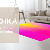 Ultra Soft Area Rug, Non Slip, Stain Resistant, Washable Area Rugs for Living Room, Bedroom, Elegant Bright Hued Flowing Design(Yellow)