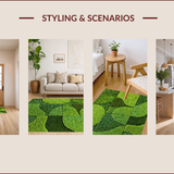 Ultra Soft Area Rug, Non Slip, Stain Resistant, Washable Area Rugs for Living Room, Bedroom, Fluffy Non-Slip Bedroom Rug for Minimal Living(Green)