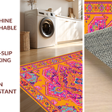 Ultra Soft Area Rug, Non Slip, Stain Resistant, Washable Area Rugs for Living Room, Bedroom, Colorful Geometric Patterned Delight(Yellow)