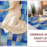 Ultra Soft Area Rug, Non Slip, Stain Resistant, Washable Area Rugs for Living Room, Bedroom, Sophisticated Blue Toned Art Design(Blue)