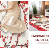Ultra Soft Area Rug, Non Slip, Stain Resistant, Washable Area Rugs for Living Room, Bedroom, Dynamic Cherry Petals Artistic Composition(Red)