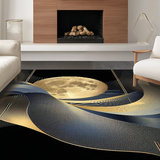 Ultra Soft Area Rug, Non Slip, Stain Resistant, Washable Area Rugs for Living Room, Bedroom, Vibrant Abstract Expressionist Flair(Gold)