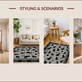 Ultra Soft Area Rug, Non Slip, Stain Resistant, Washable Area Rugs for Living Room, Bedroom, Fun Playful Animal Theme Decor(Black)