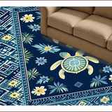 Navy Blue Coastal Symmetry Design(Blue)