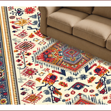 Ultra Soft Area Rug, Non Slip, Stain Resistant, Washable Area Rugs for Living Room, Bedroom, Boho Cream Multi High Traffic Living Room Rug(White)