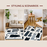 Ultra Soft Area Rug, Non Slip, Stain Resistant, Washable Area Rugs for Living Room, Bedroom, Soft Cozy Gray Printed Rug(Gray)