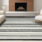 Ultra Soft Area Rug, Non Slip, Stain Resistant, Washable Area Rugs for Living Room, Bedroom, Modern Geometric Outdoor Carpet(Black)