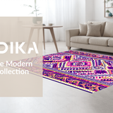 Ultra Soft Area Rug, Non Slip, Stain Resistant, Washable Area Rugs for Living Room, Bedroom, Contemporary Southwestern Patterned Craft(Purple)