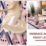 Ultra Soft Area Rug, Non Slip, Stain Resistant, Washable Area Rugs for Living Room, Bedroom, Chic Geometric Blush and Navy(Pink)